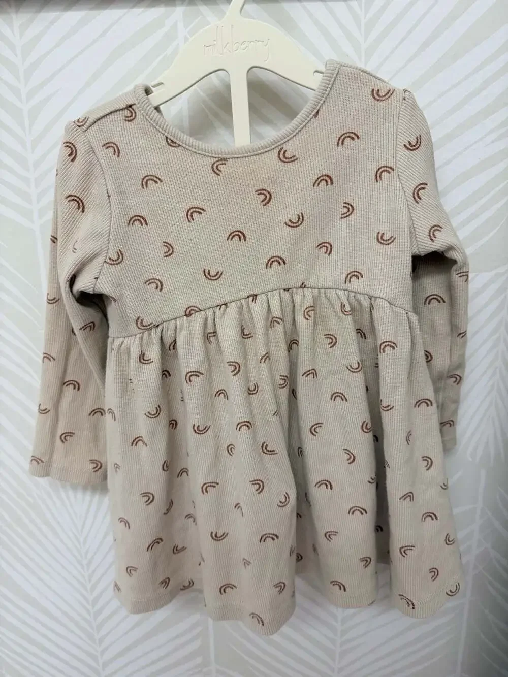 Quincy Mae Long Sleeve Baby Dress Rainbow Print Size 18-24M